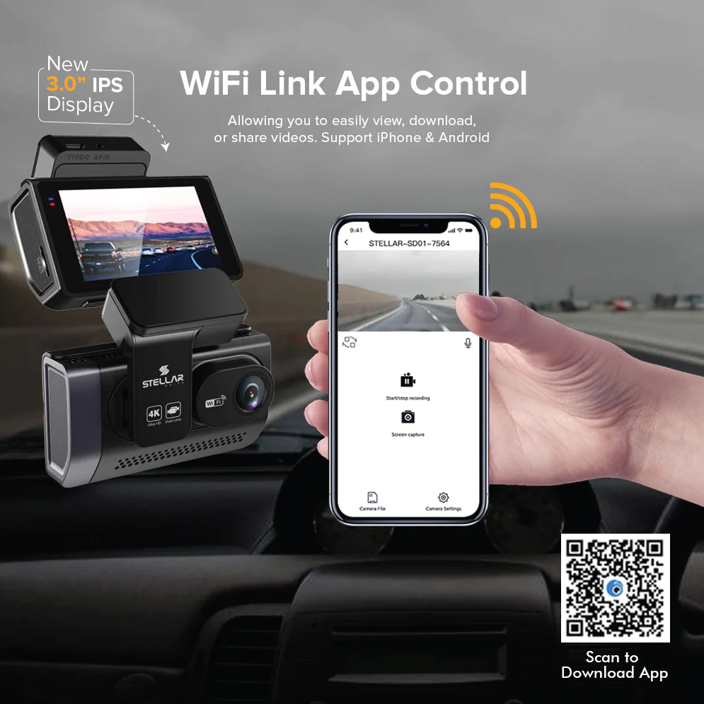 STELLAR DRIVE SD-03 Pro Car Dashcam 4K+2.5K - Trytime Stores Pvt.Ltd